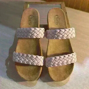 Cliffs by White Mountain Pink Strap Truly Slide Sandals